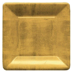 Caspari Plates Gold Leaf 8 Per Package 10.25 x 10.25 inches.