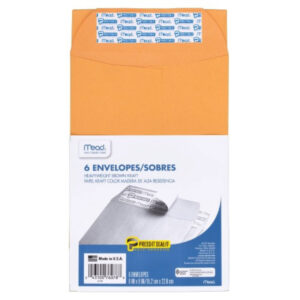 Mead Heavyweight Envelopes 6 Envelopes 6.0 x 9.0 inches.