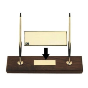 Cross Double Desk Set Genuine Walnut, 10 Karat Gold.