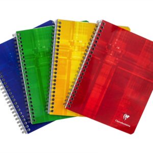 Clarefontaine Clairefontaine Wirebook Assorted Colors, Selected At Random Lined Paper 6.7 x 8.6 inches.