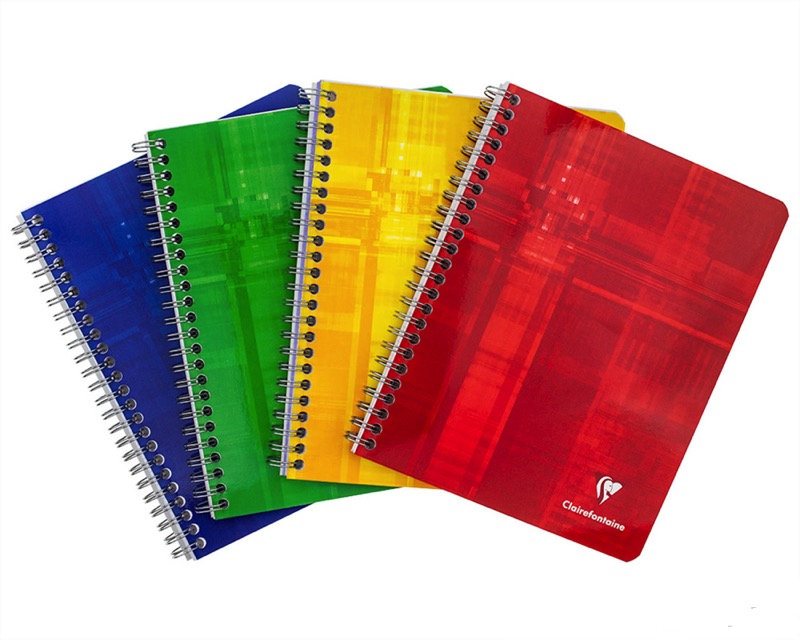 Clarefontaine Clairefontaine Wirebook Assorted Colors, Selected At Random Lined Paper 6.7 x 8.6 inches.