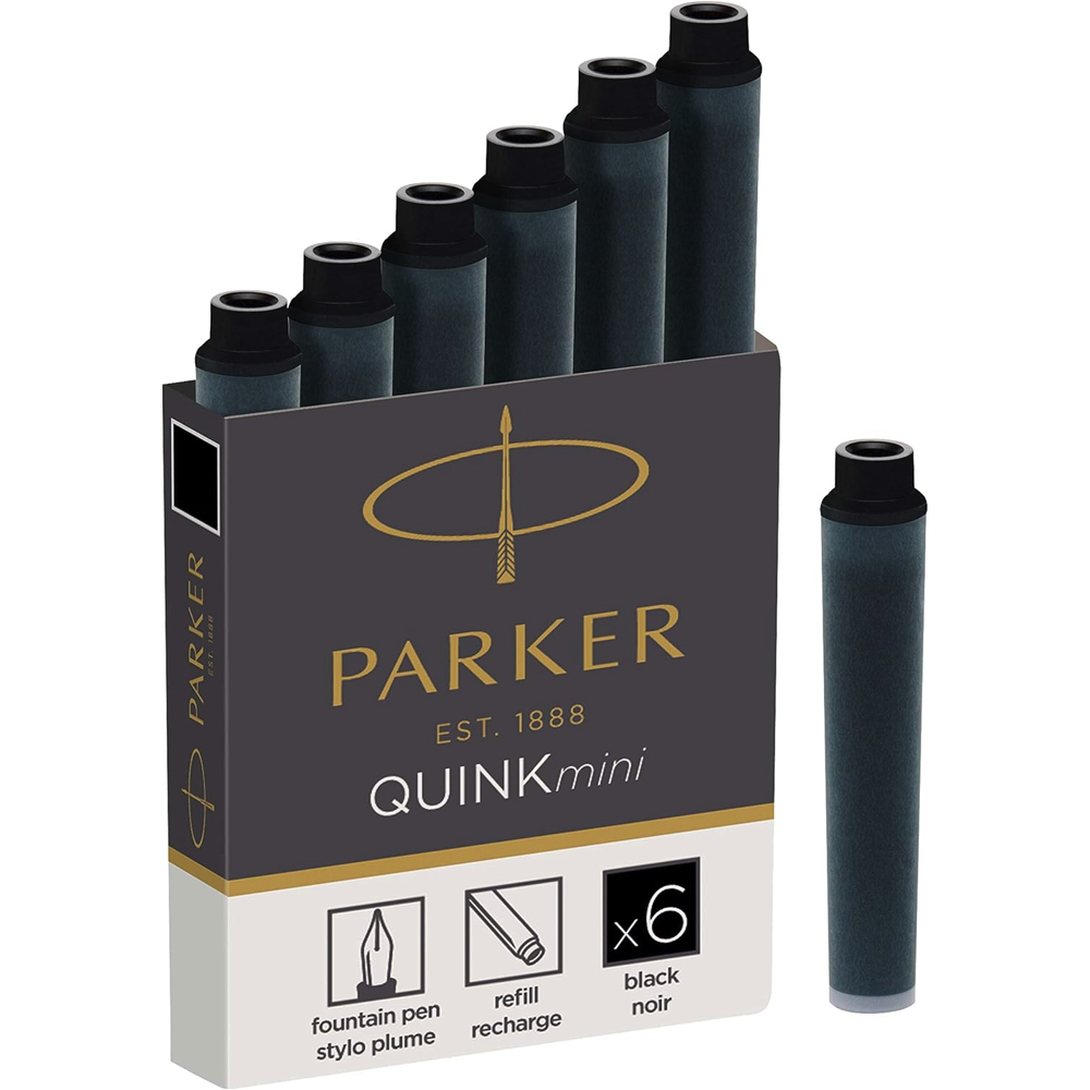 Parker Quick Mini Black 6 Per Box.