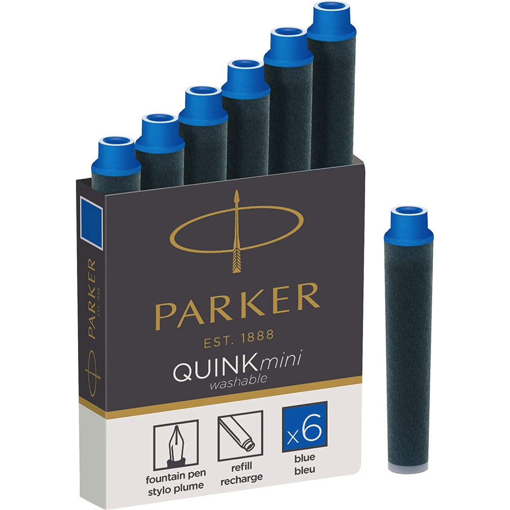 Parker Quick Mini Blue 6 Per Box.