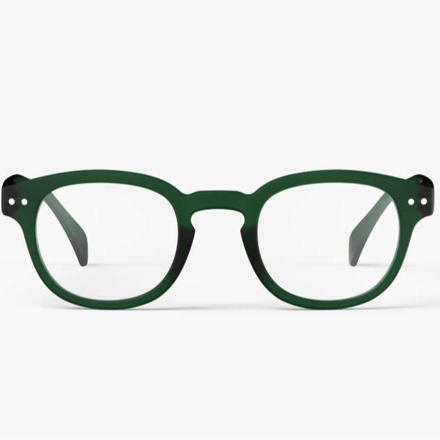 IZIPIZI Collection C Square Readers, + 2.5 Green Crystal +2.5, 45 mm.