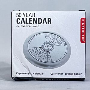 Kikkerland 50 Year Calendar Metal Paperweight.