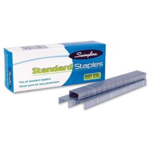 Swingline Standard Staples 1/4" leg length, 210 per strip, 5,000 per box.